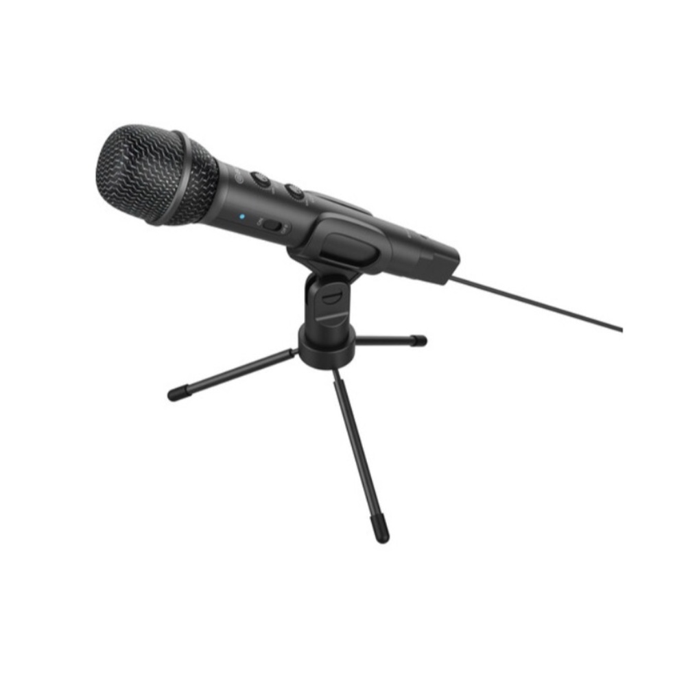 USB Condenser Microphone with Tripod Stand - Black
